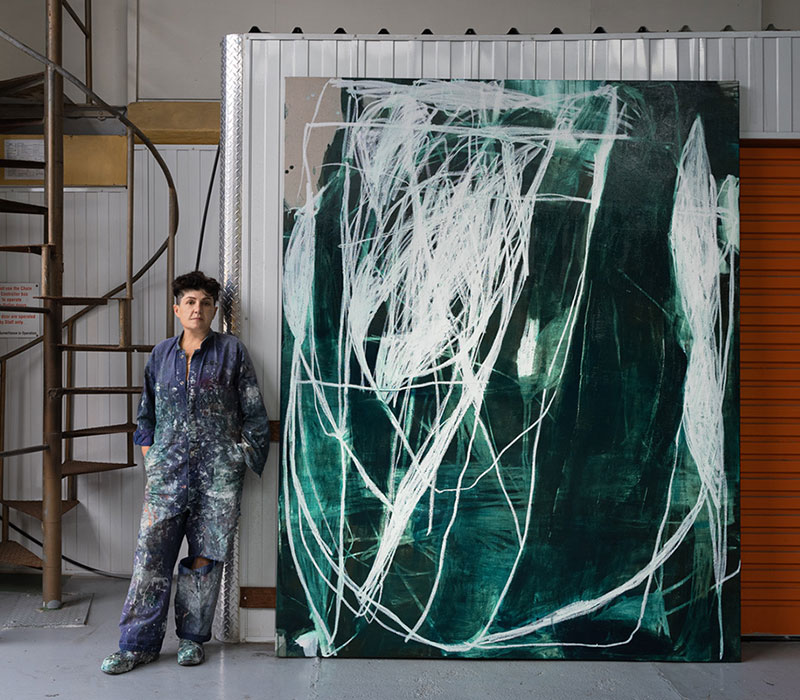 Antonia Perricone-Mrljak artist in studio Sydney 2024.