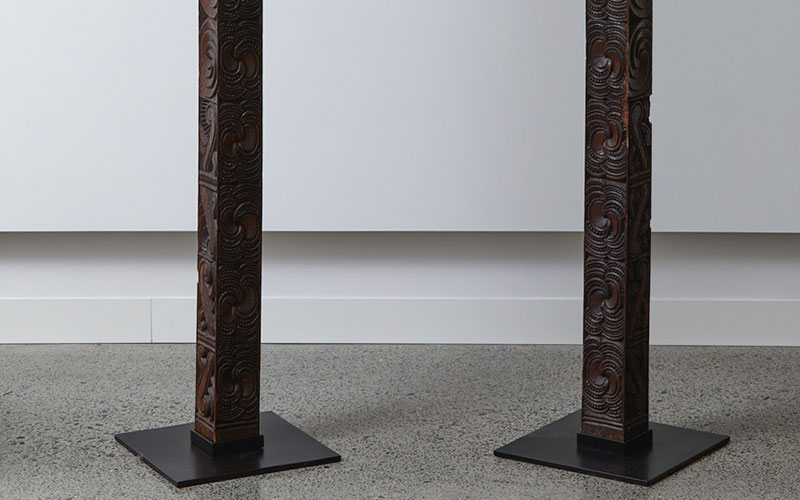 Pair of Carved Pou Early 20th Century